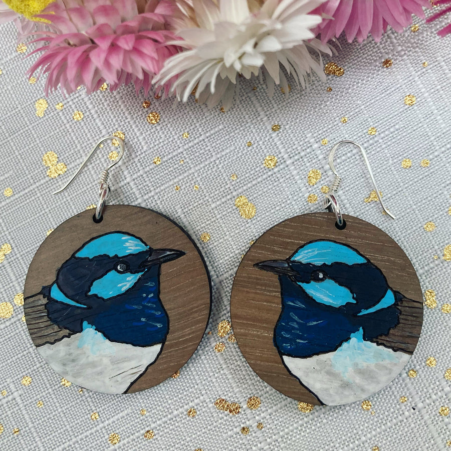 Blue Wren Earrings