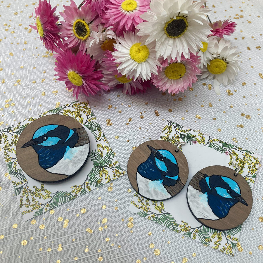 Blue Wren Brooch