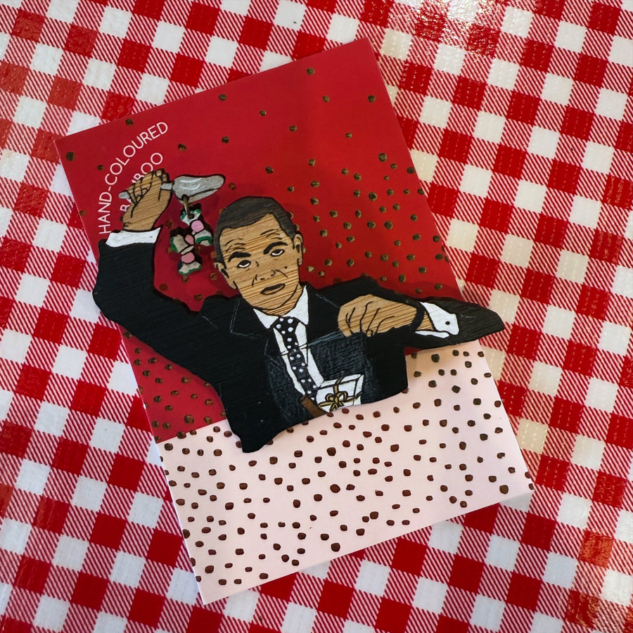 Brooch: Love Actually: Rufus the Gift Wrapper