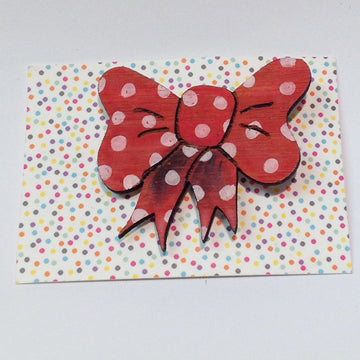 One-Off Brooch: Bow Red 2