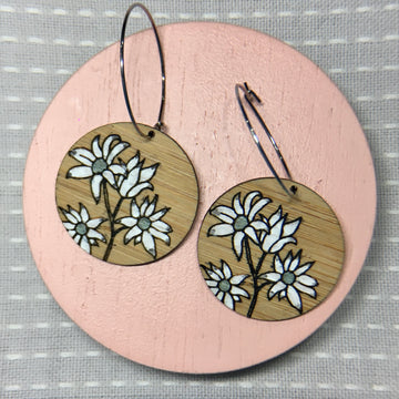 Floral Hoop Earrings - Flannel Flower