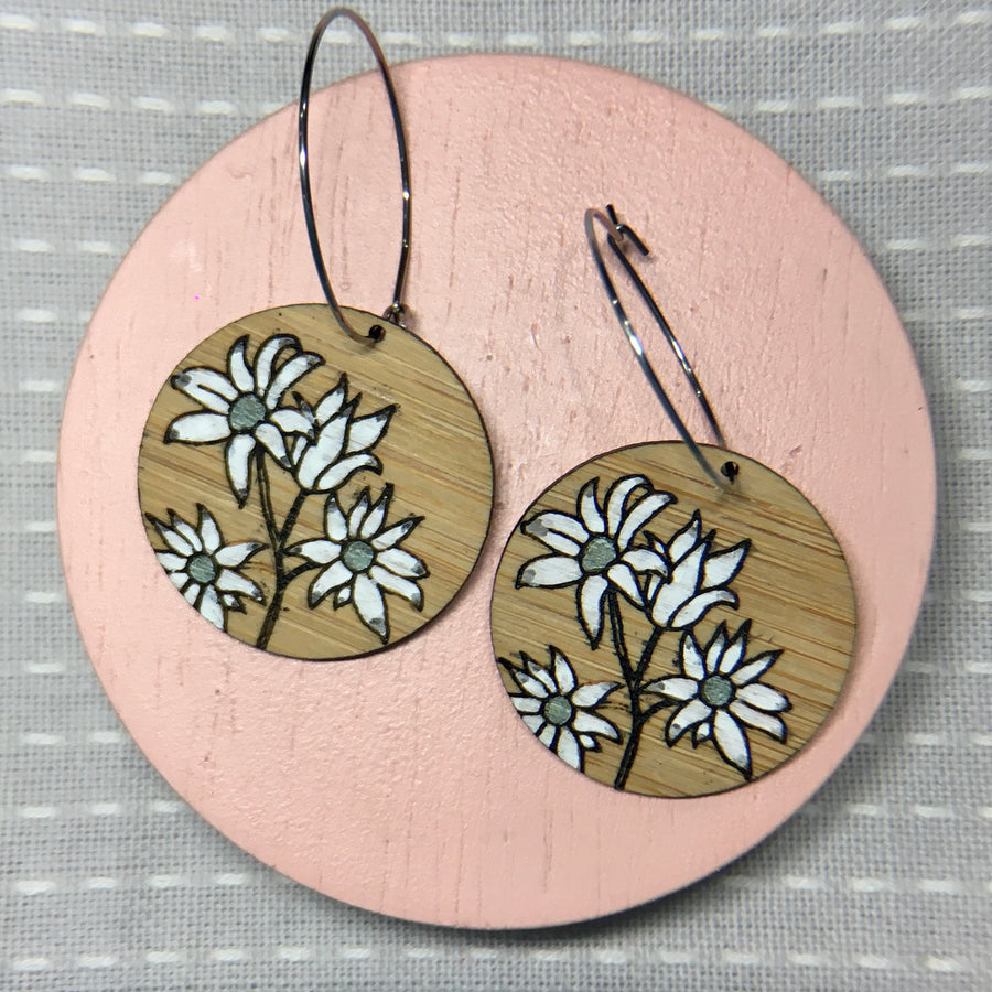 Floral shop hoop earrings