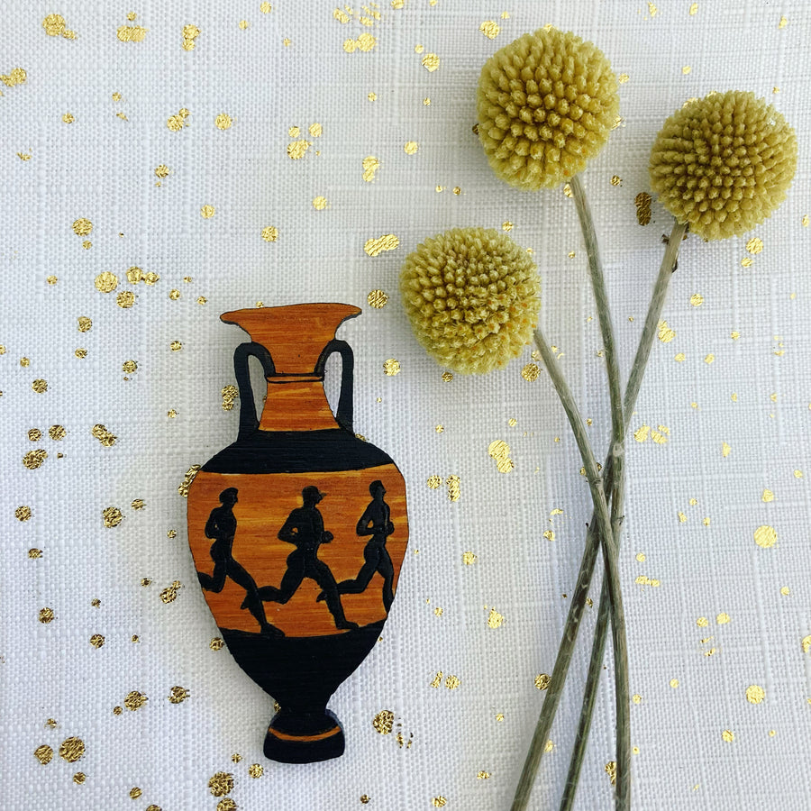 Brooch: Amphora Running